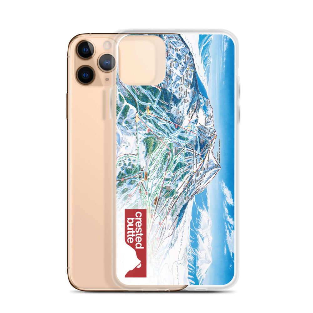 Crested Butte Trail Map iPhone Case by Mtns Co, featuring the official ski resort map design.