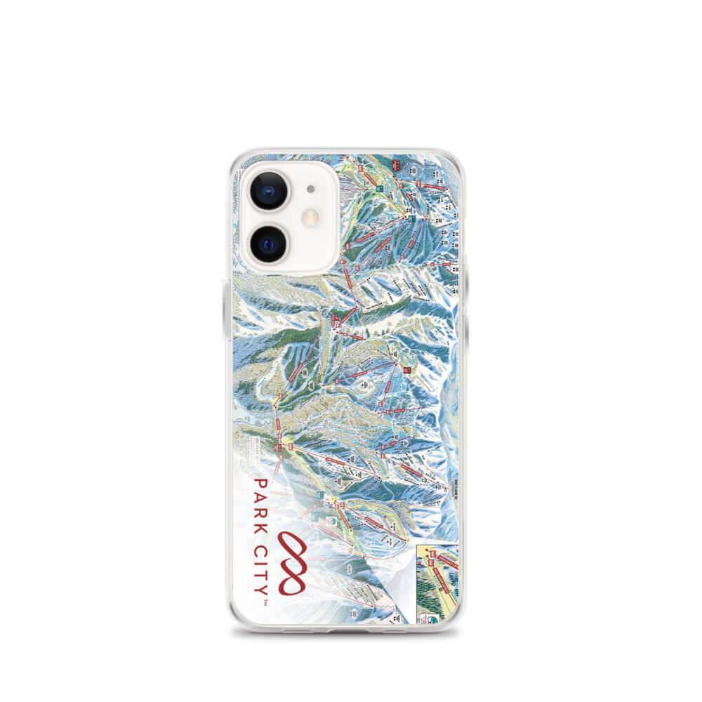 Park City Trail Map iPhone Case featuring the official Park City Trail Map logo by Mtns Co.