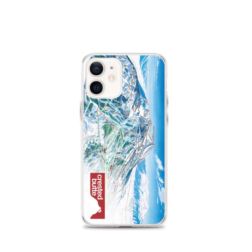 Crested Butte Trail Map iPhone Case showcasing the official Crested Butte trail map design by Mtns Co.