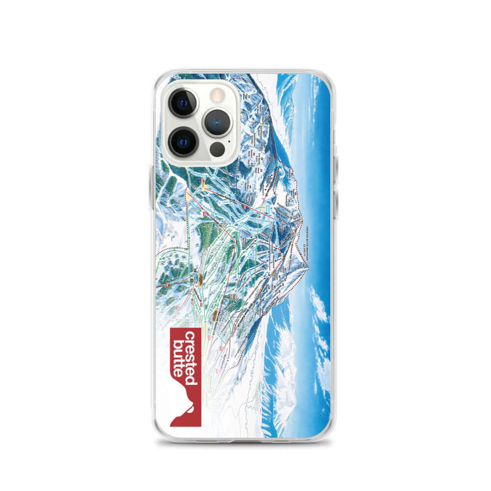 Crested Butte Trail Map iPhone Case featuring the official ski resort trail map design by Mtns Co.