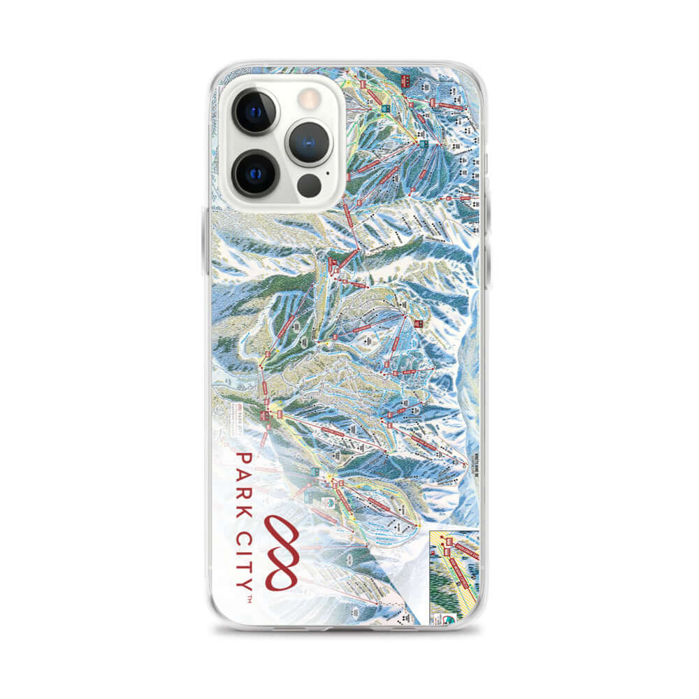 Park City Trail Map iPhone Case featuring official Park City trail map design by Mtns Co for durable protection.