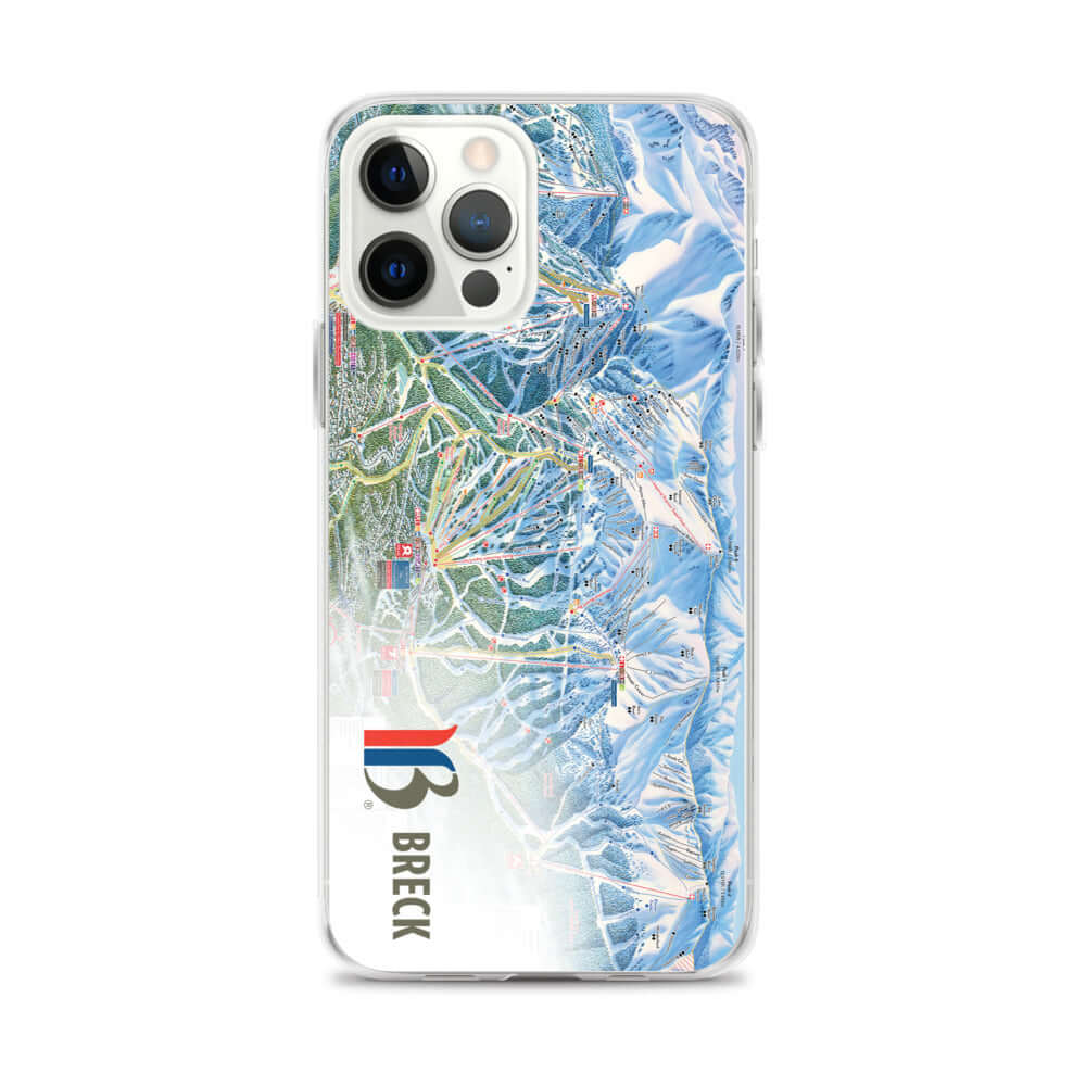 Breckenridge Trail Map iPhone Case with sleek design and protective features from Mtns Co. Official licensed ski resort apparel.