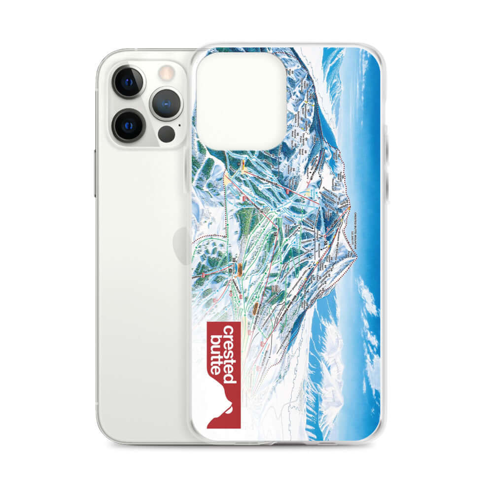 Crested Butte Trail Map iPhone Case featuring official ski resort map by Mtns Co.