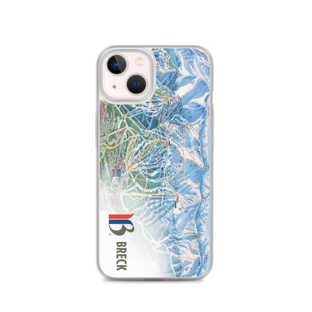 Breckenridge Trail Map iPhone Case featuring official ski resort map design by Mtns Co, protective and stylish.