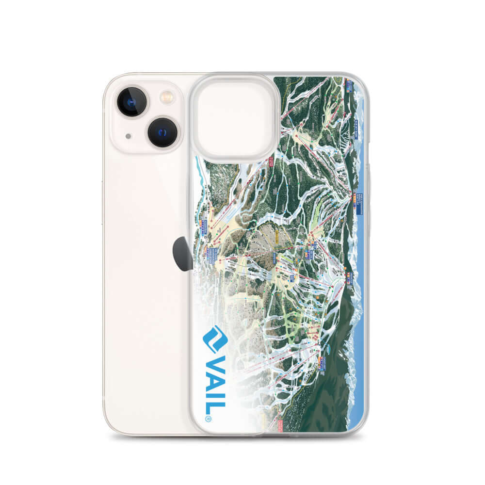 Vail Trail Map iPhone Case by Mtns Co featuring the official Vail Trail Map design for ski enthusiasts.