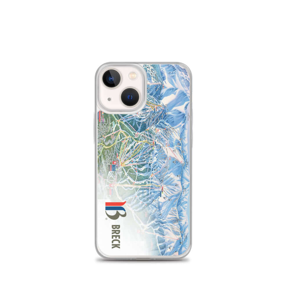 Breckenridge Trail Map iPhone Case featuring Mtns Co Trail Map Logo and official ski resort design.