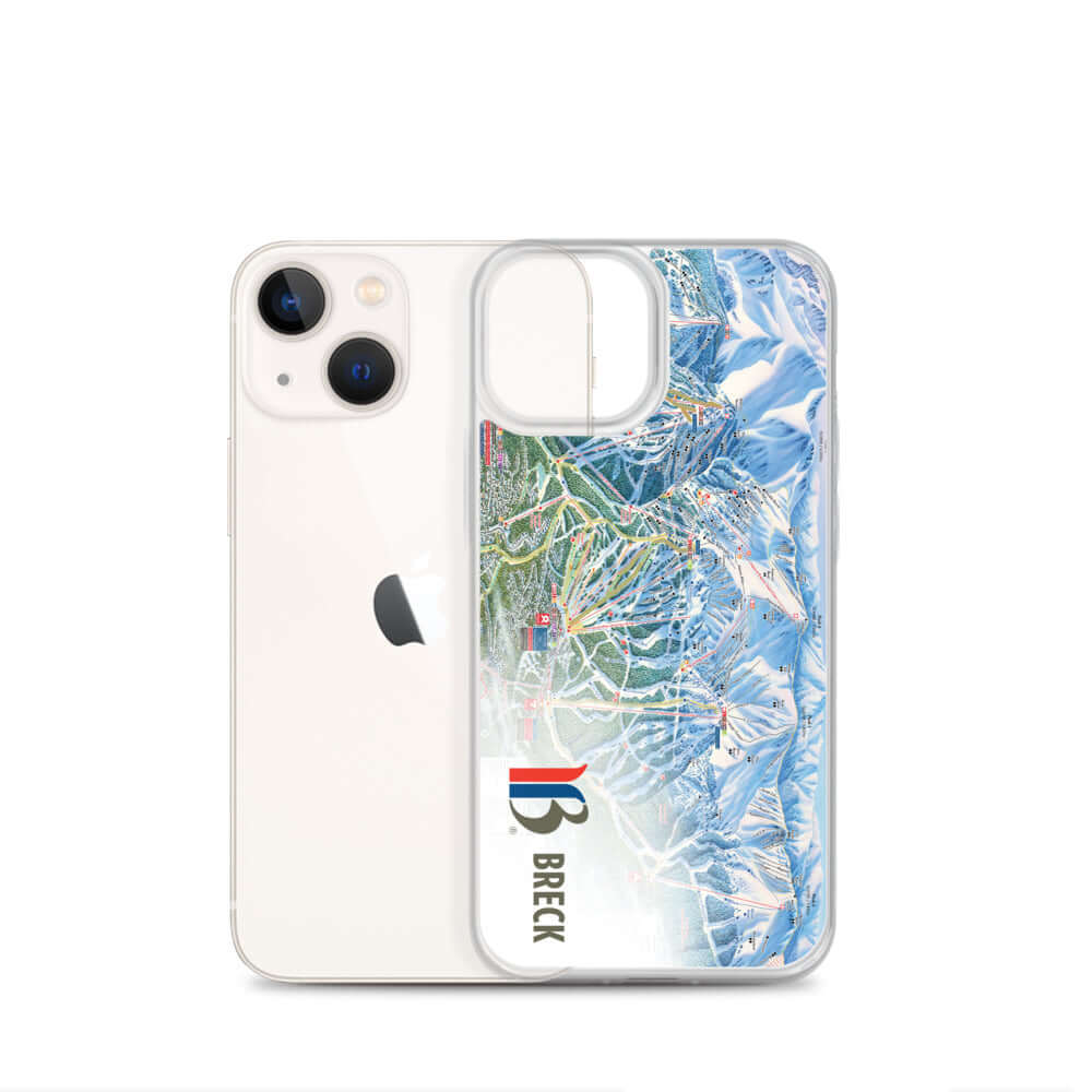 Breckenridge Trail Map iPhone Case featuring official ski resort design by Mtns Co, perfect for protection and style.