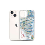 Park City Trail Map iPhone Case featuring the official Park City trail map and Mtns Co logo.