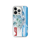 Crested Butte Trail Map iPhone Case showcasing Mtns Co logo, offering protection and style for ski enthusiasts.