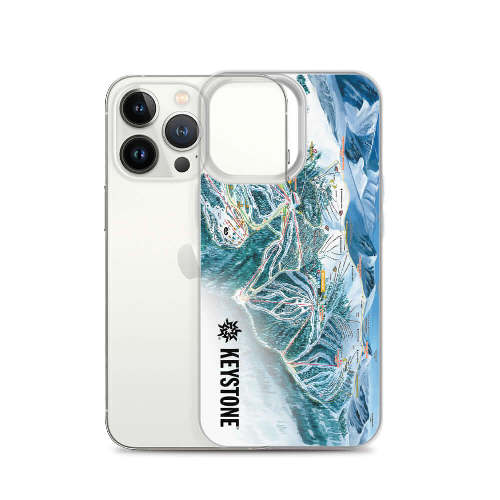 Keystone Trail Map iPhone Case by Mtns Co, featuring official ski resort trail map design for protection and style.