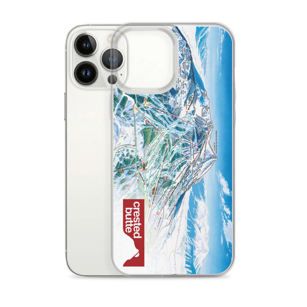 Crested Butte Trail Map iPhone Case featuring the official ski resort trail map by Mtns Co.