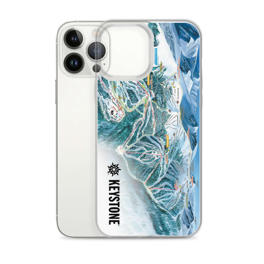 Keystone Trail Map iPhone Case with detailed resort map design, officially licensed by Mtns Co.