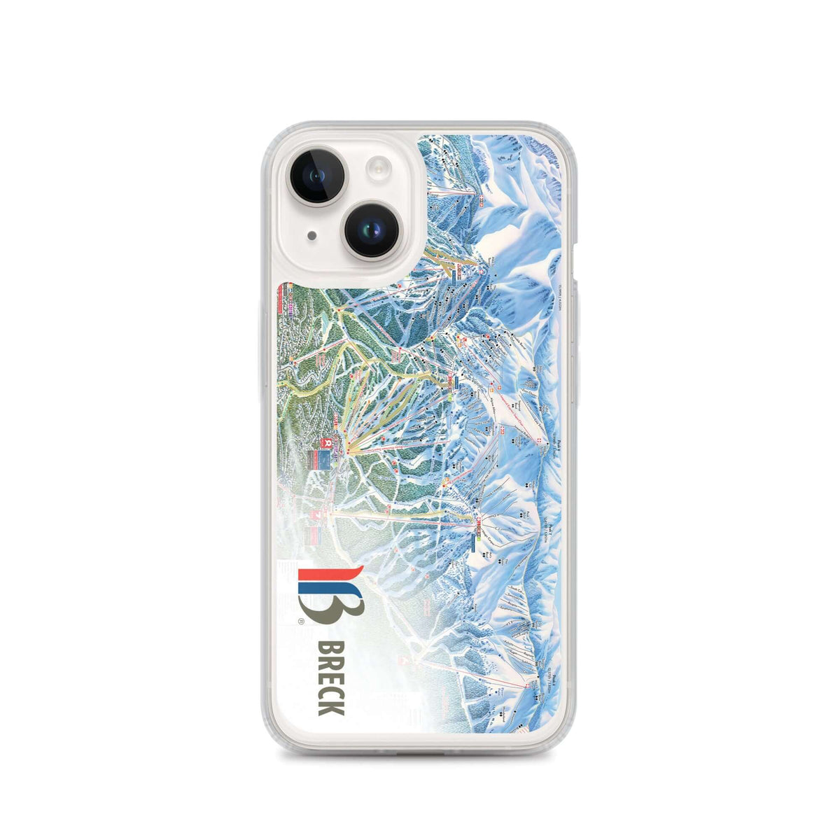 Breckenridge Trail Map iPhone Case featuring Mtns Co Trail Map Logo and official licensed ski resort design.