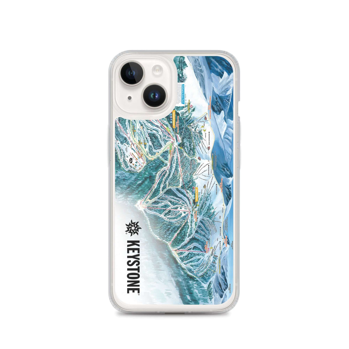 Keystone Trail Map iPhone Case featuring the official Keystone Trail Map logo, designed by Mtns Co.