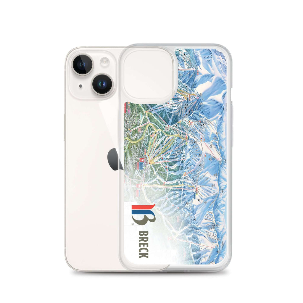 Breckenridge Trail Map iPhone Case featuring Mtns Co logo, showcasing the official ski resort trail map design.