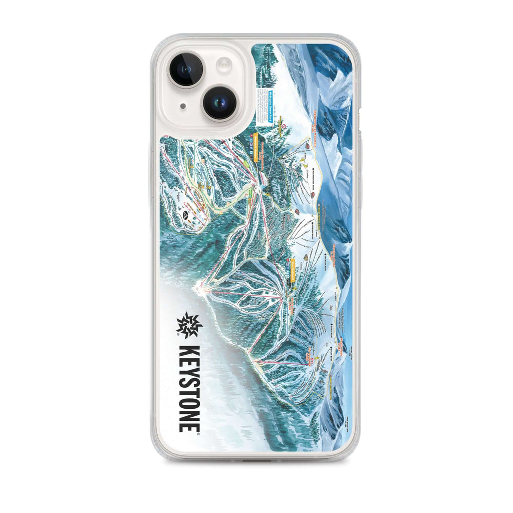 Keystone Trail Map iPhone Case by Mtns Co, featuring official ski resort trail map design, durable and protective.