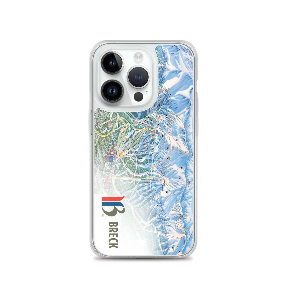 Breckenridge Trail Map iPhone Case featuring official licensed ski resort apparel Mtns Co Trail Map Logo.