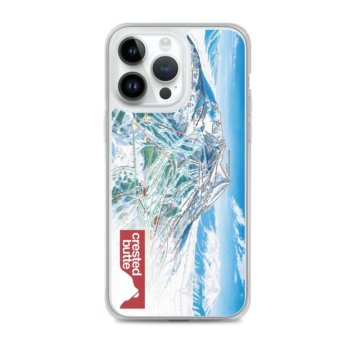 Crested Butte Trail Map iPhone Case by Mtns Co, featuring official trail map design and protective features.