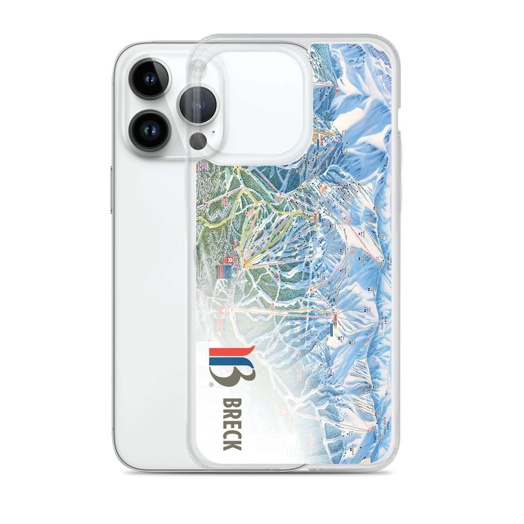 Breckenridge Trail Map iPhone Case displaying ski resort graphics, designed by Mtns Co, official licensed apparel.