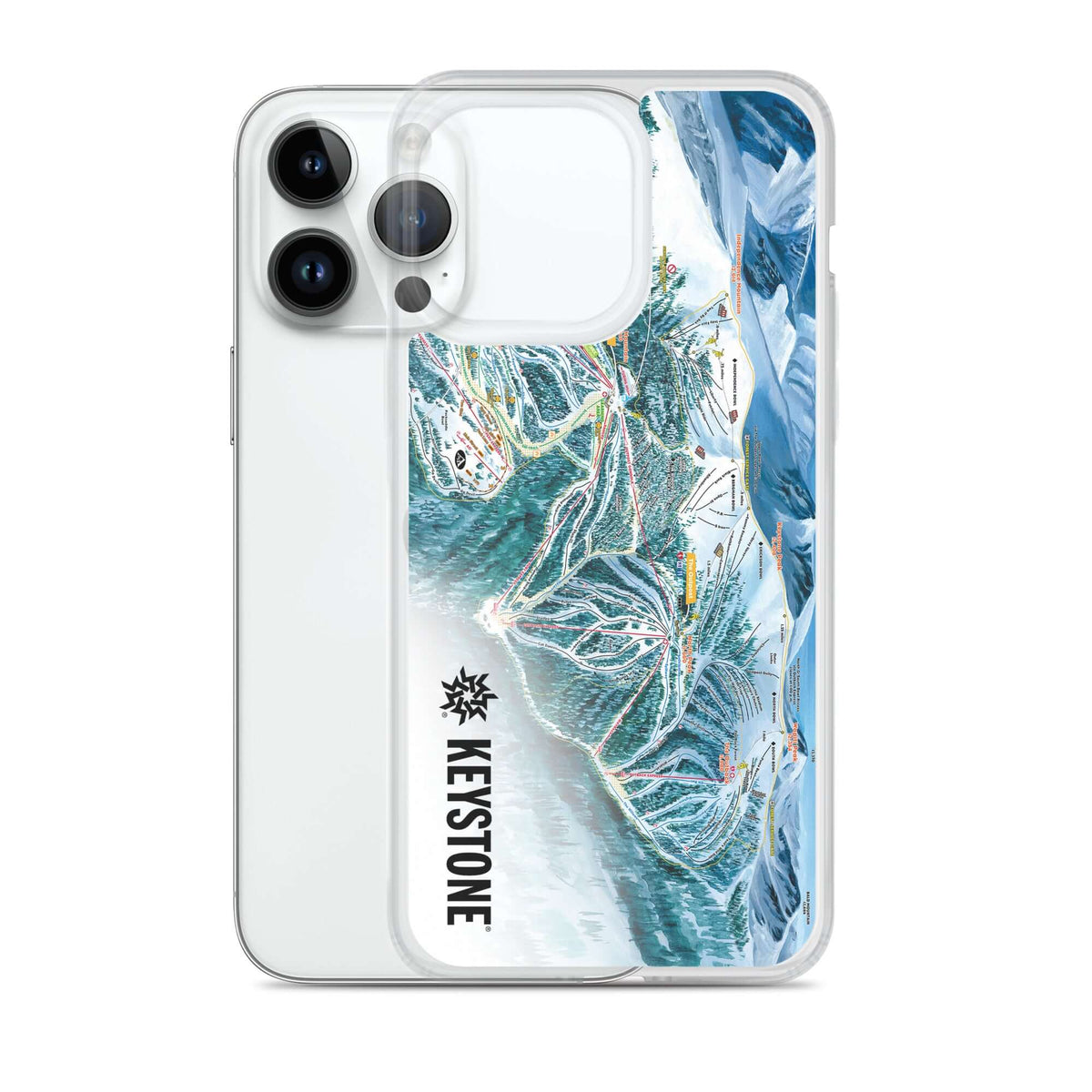 Keystone Trail Map iPhone Case by Mtns Co, featuring a detailed ski resort trail map design.