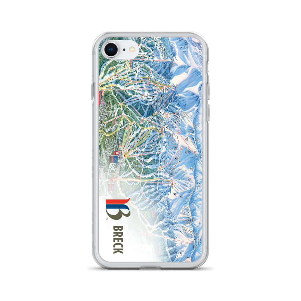 Breckenridge Trail Map iPhone Case featuring official licensed ski resort apparel Mtns Co logo.