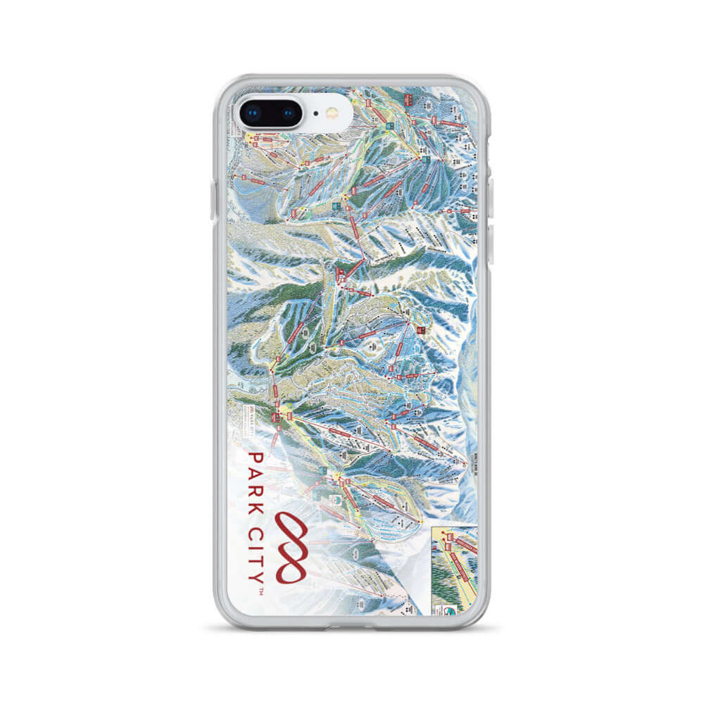 Park City Trail Map iPhone Case featuring official ski resort map design by Mtns Co.