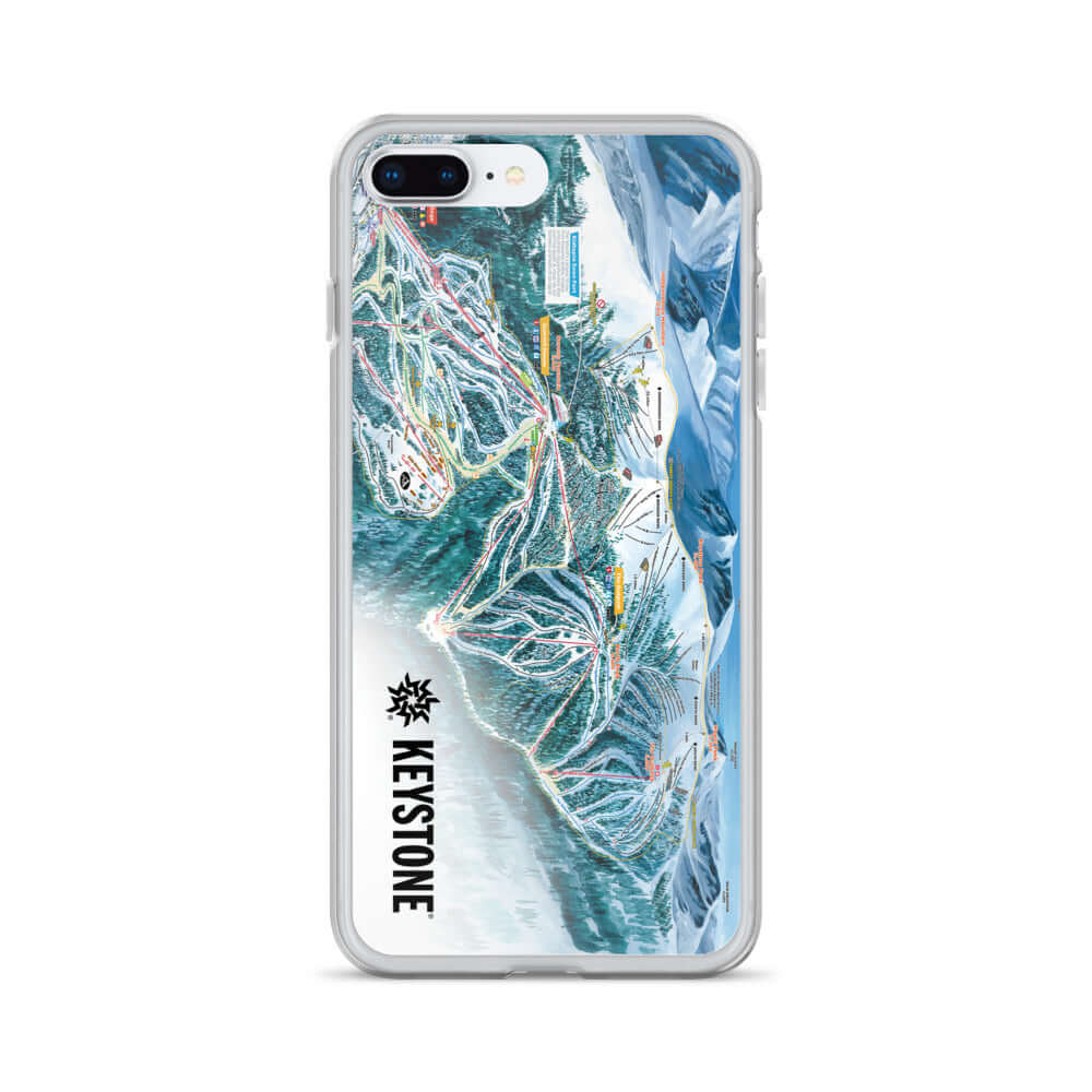 Keystone Trail Map iPhone Case by Mtns Co, featuring official Keystone Trail Map and logo design.