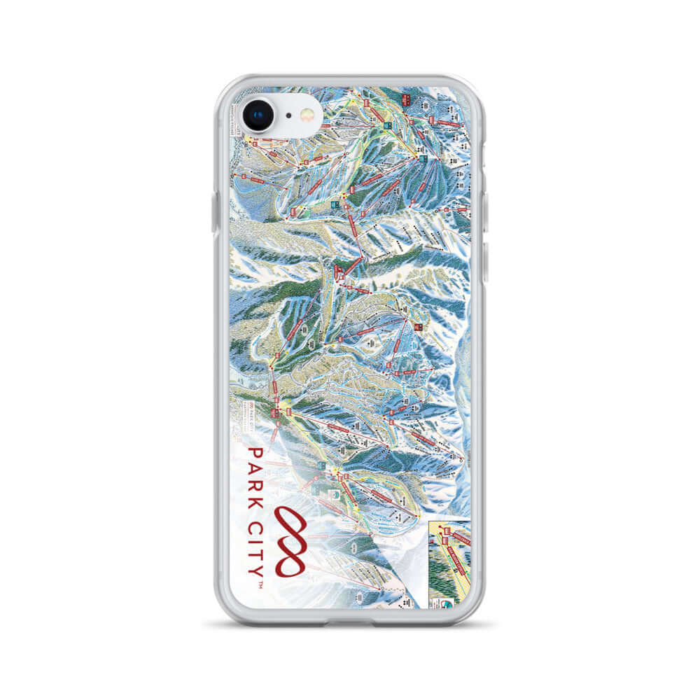 Park City Trail Map iPhone Case by Mtns Co featuring the official ski resort trail map design.