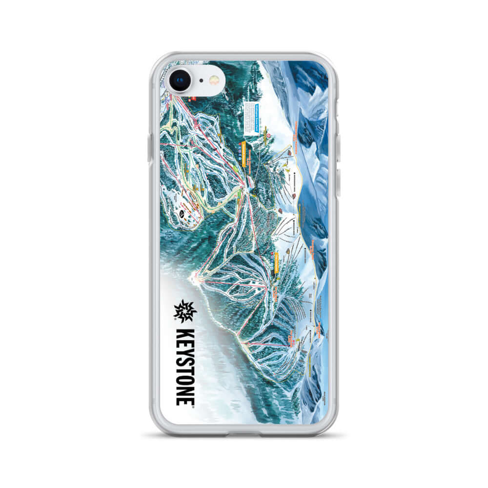 Keystone Trail Map iPhone Case by Mtns Co, showcasing official licensed ski resort trail map design.