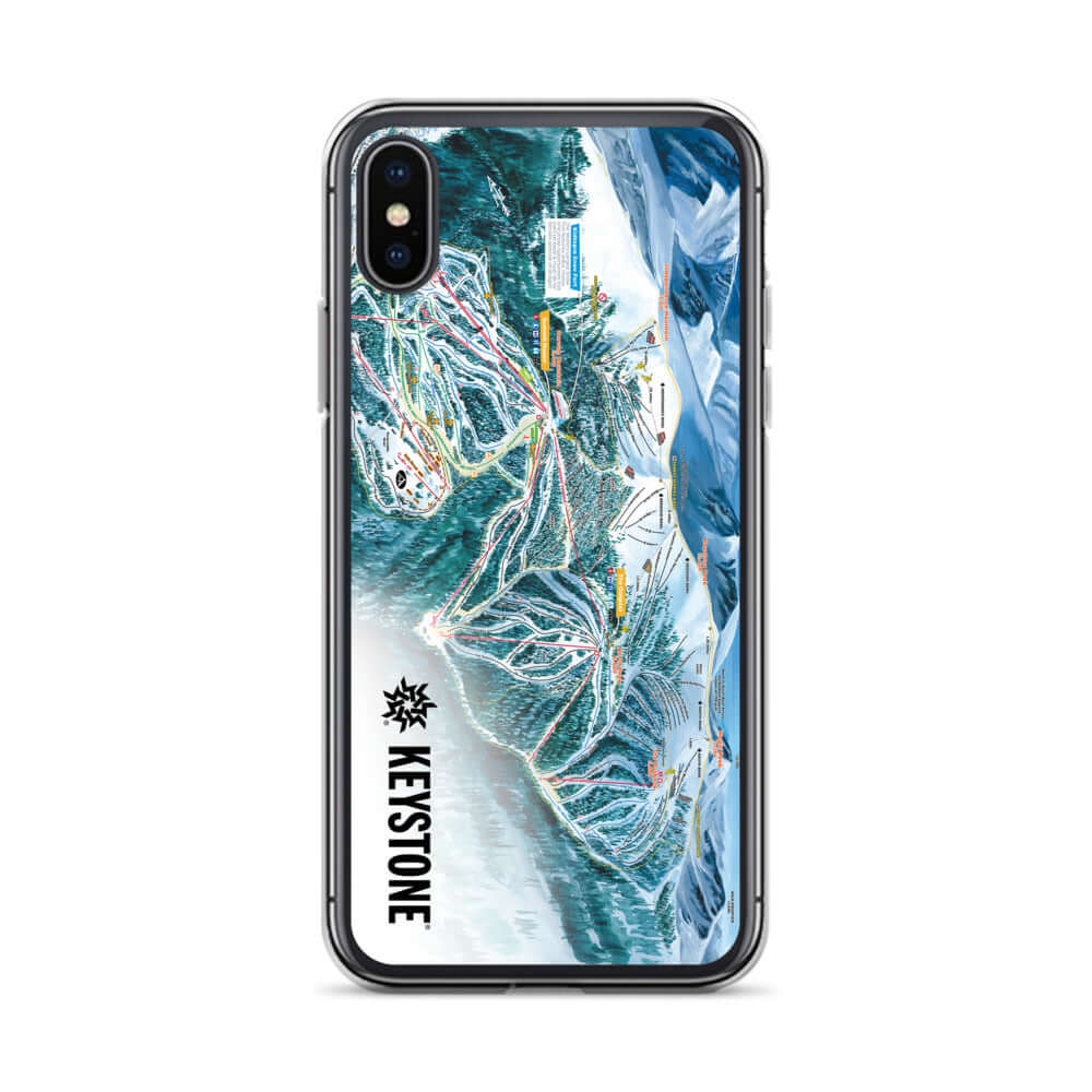Keystone Trail Map iPhone Case featuring the official Keystone Trail Map design, Mtns Co Trail Map Logo.