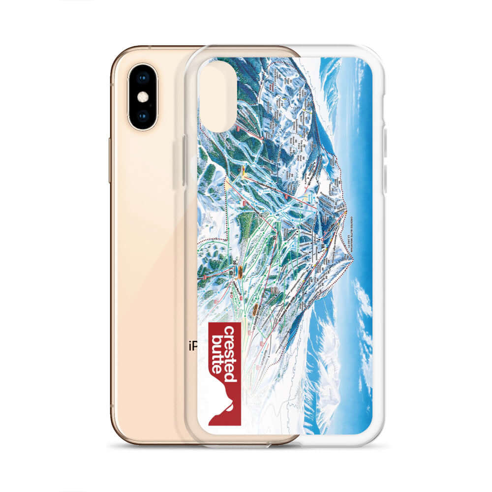 Crested Butte Trail Map iPhone Case featuring the official layout, protective design by Mtns Co.
