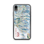Park City Trail Map iPhone Case with official trail map design by Mtns Co, solid back and flexible sides.