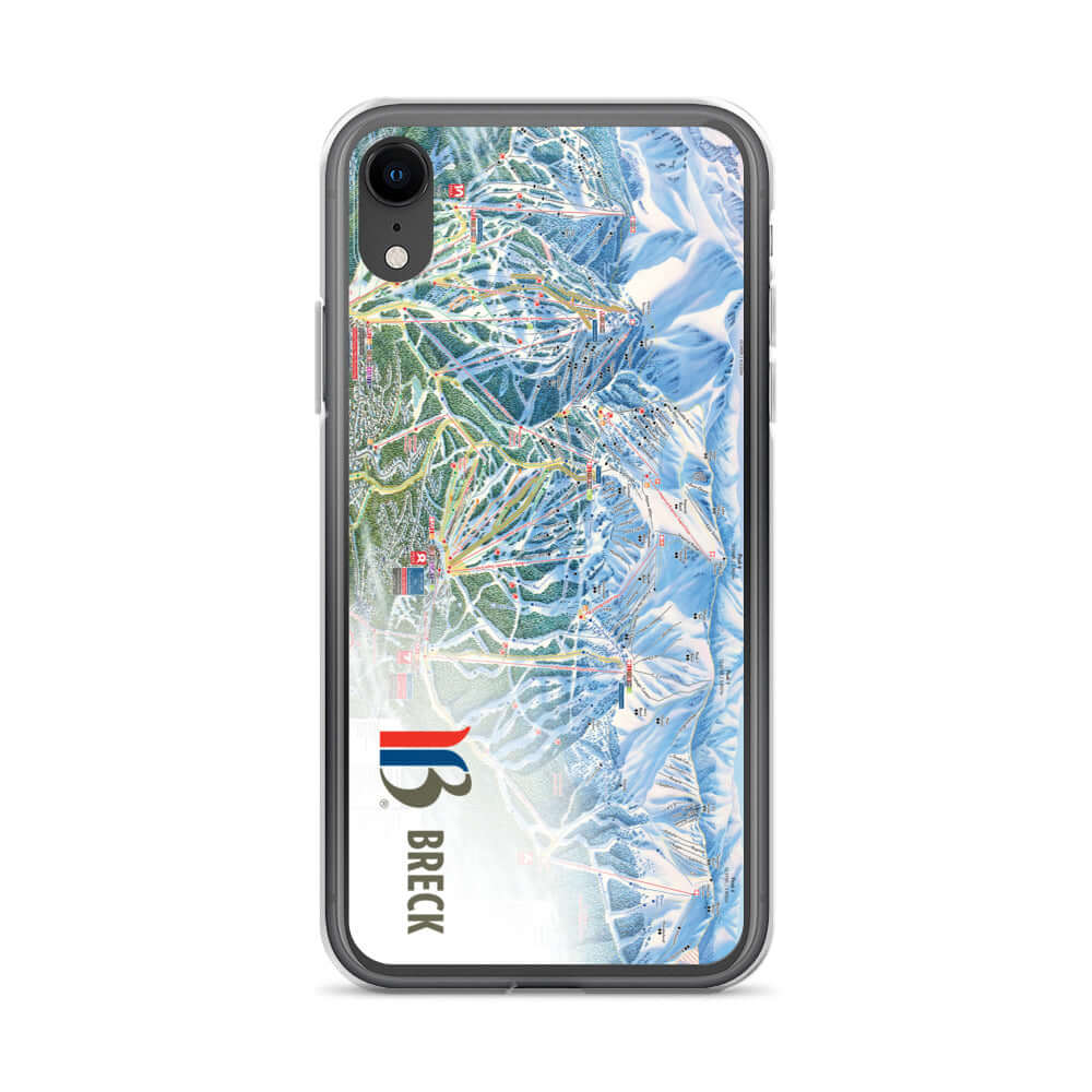 Breckenridge Trail Map iPhone Case featuring official ski resort design by Mtns Co, protects phone while showcasing trail map.