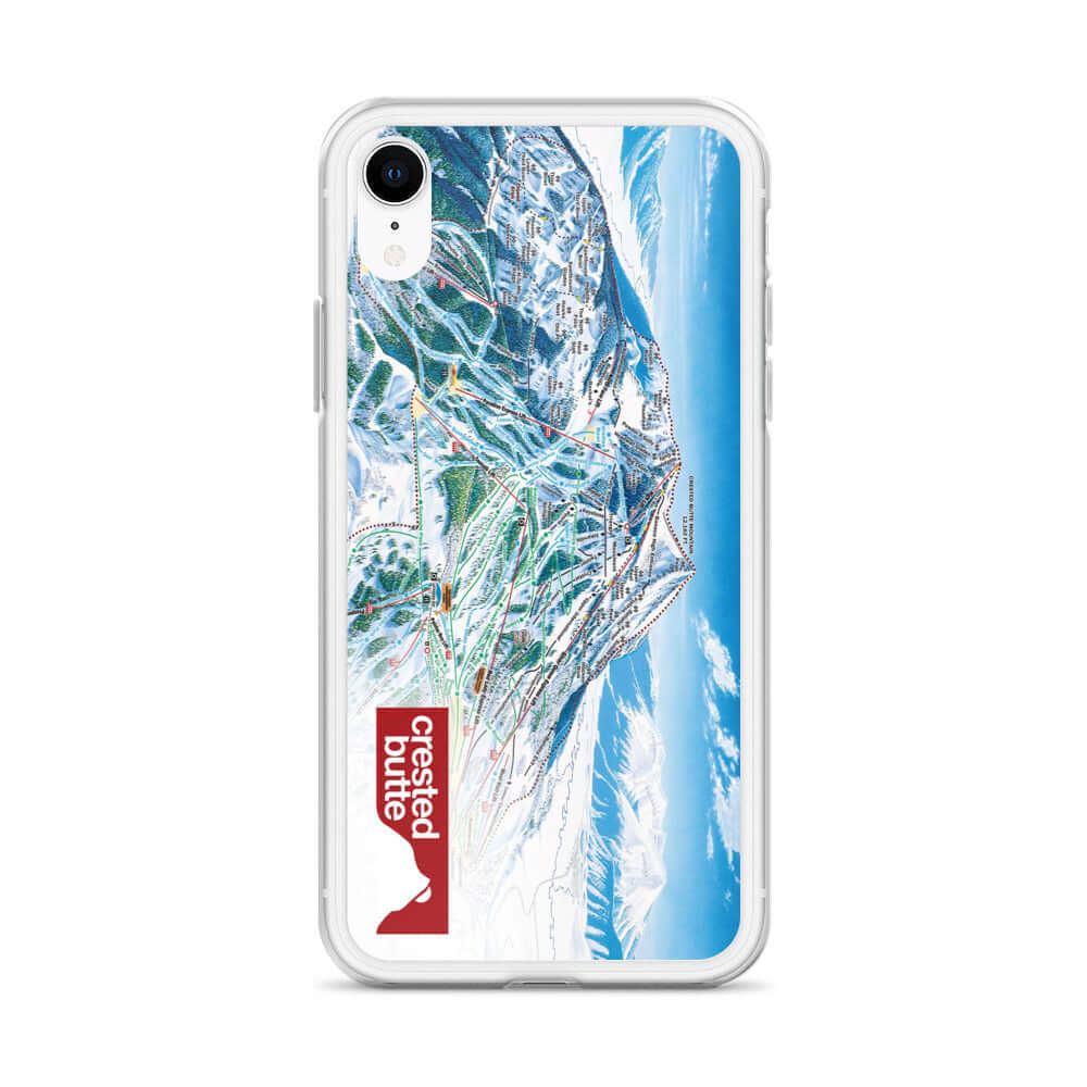 Crested Butte Trail Map iPhone Case by Mtns Co featuring the official trail map design and durable protection.