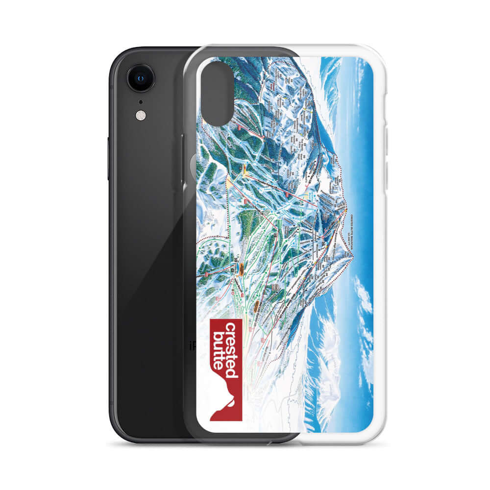 Crested Butte Trail Map iPhone Case by Mtns Co, featuring an official licensed ski resort trail map design.