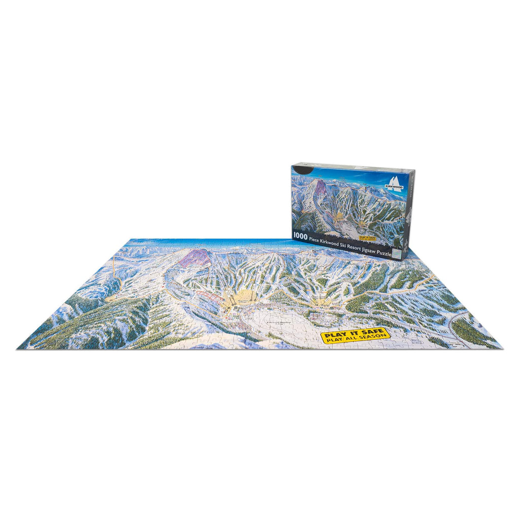Kirkwood Ski Resort Jigsaw Puzzle – 1000 Pieces by Mtns Co showcasing a detailed ski trail map.