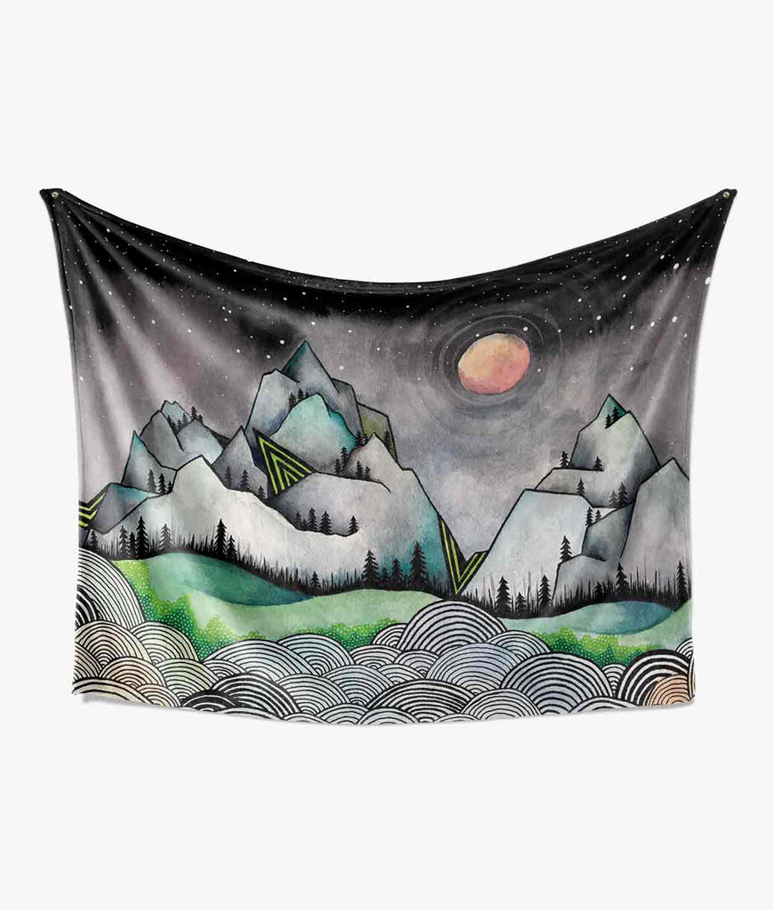 Minaret Mountains Blanket | Fleece Minky Throw Blanket