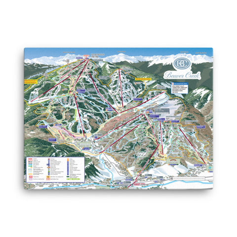Image of Beaver Creek Ski Resort Trail Map | Canvas Poster