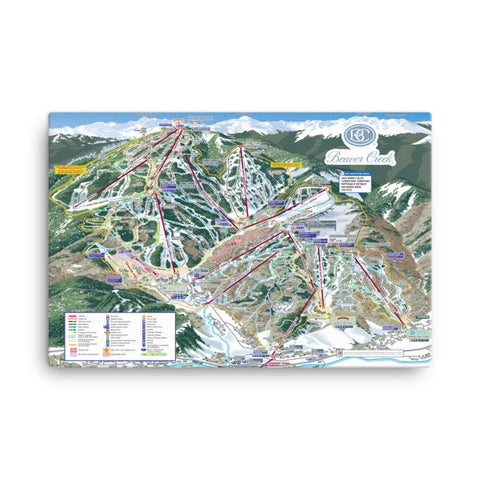 Image of Beaver Creek Ski Resort Trail Map | Canvas Poster