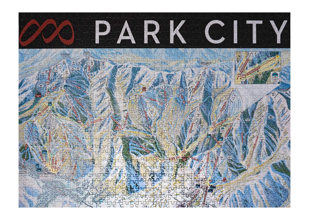 Park City Ski Resort Jigsaw Puzzle – 1000 Pieces featuring the official trail map by Mtns Co.