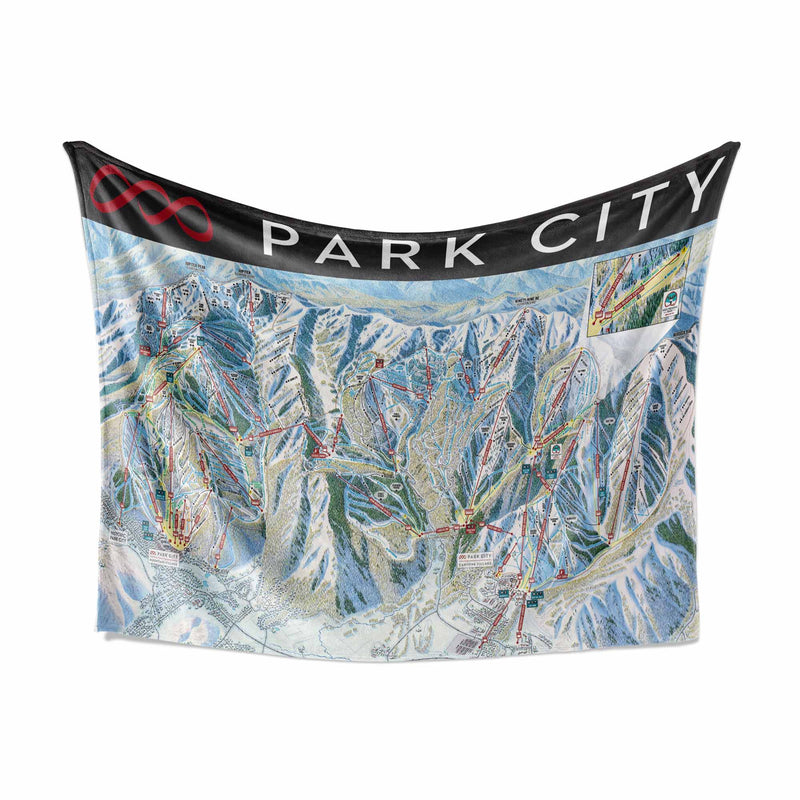 Park City Blanket | Ski Resort Trail Map Fleece Throw Blanket