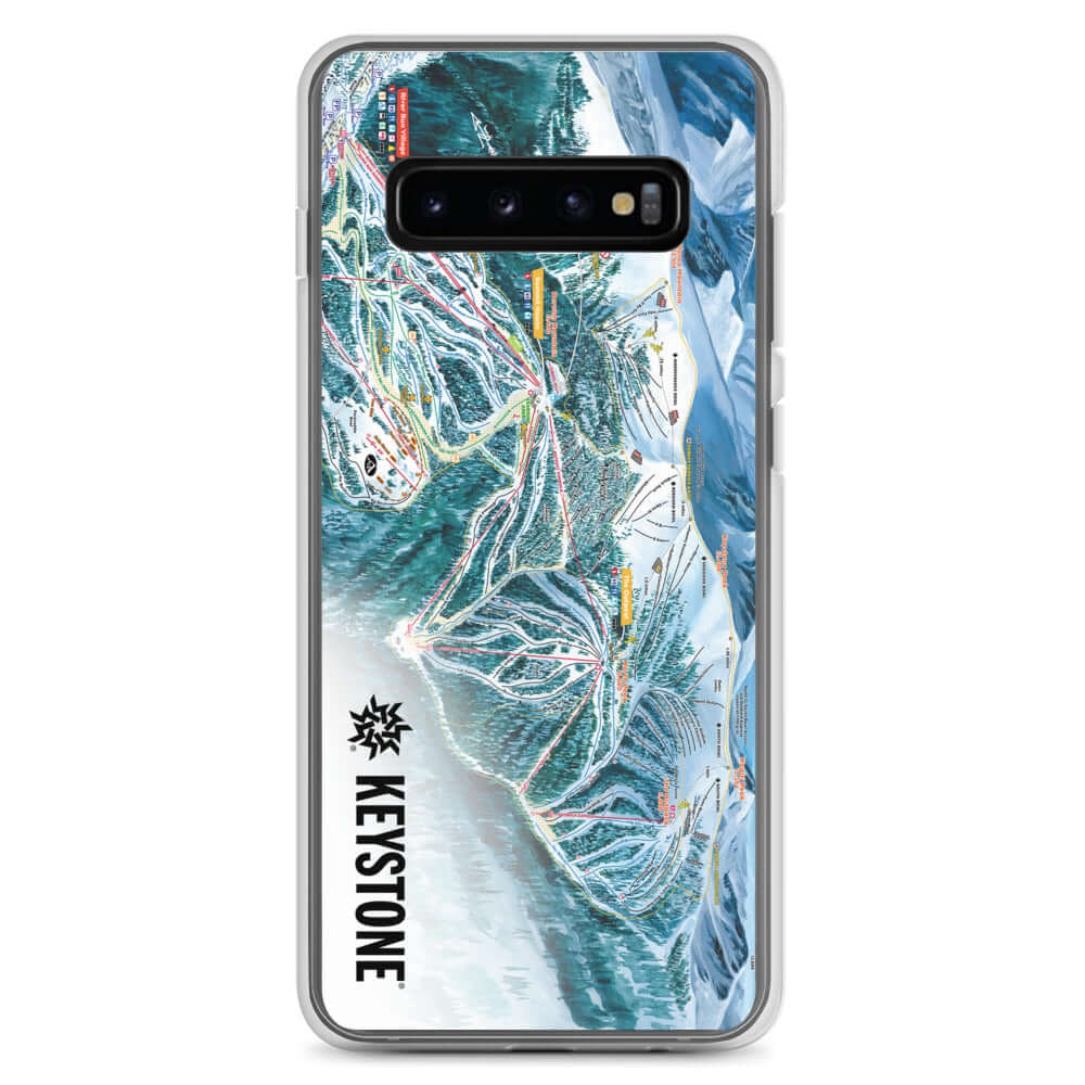 Keystone Trail Map Samsung Phone Case by Mtns Co featuring detailed ski resort trail map design.
