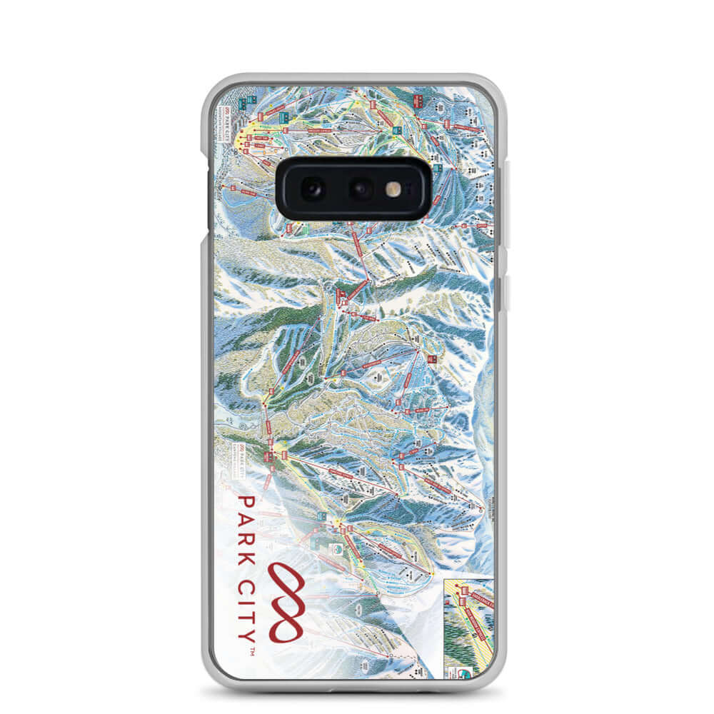 Park City Trail Map Samsung Phone Case with flexible sides and Park City Trail Map design by Mtns Co.