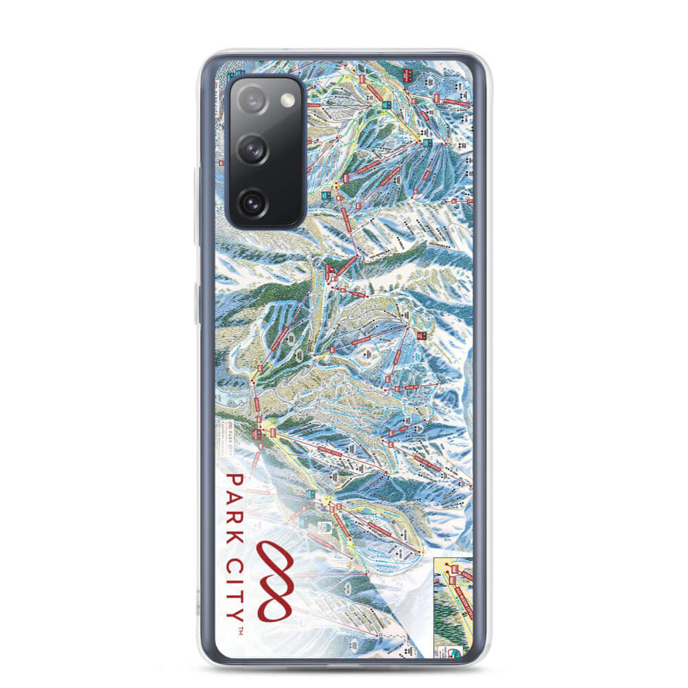 Park City Trail Map Samsung Phone Case featuring Mtns Co Trail Map Logo and official Park City design.
