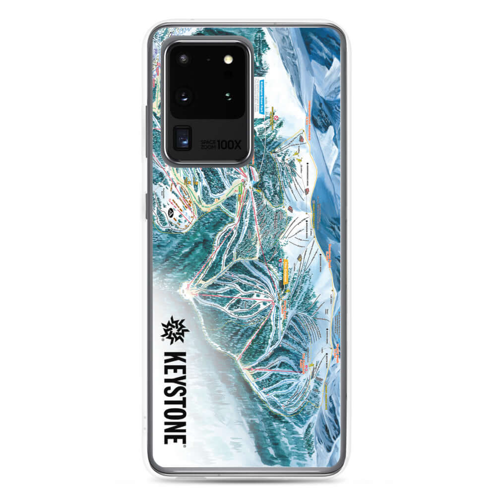 Keystone Trail Map Samsung Phone Case by Mtns Co, featuring detailed trail map design, perfect for skiing enthusiasts.
