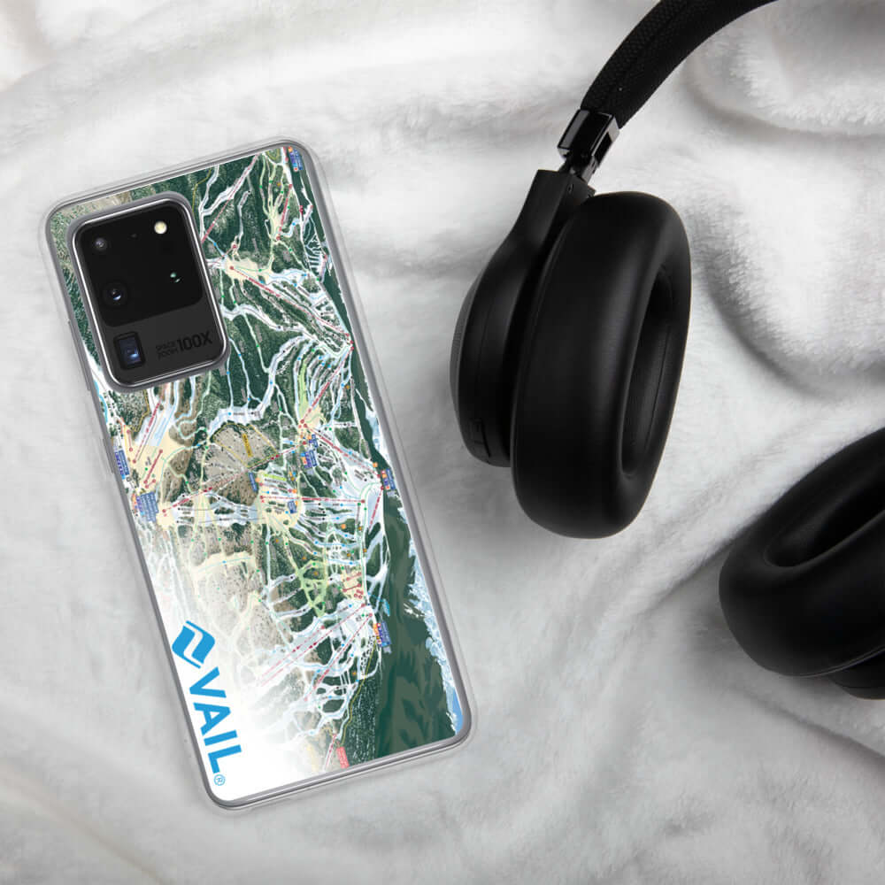 Vail Trail Map Samsung Case by Mtns Co featuring official licensed ski resort trail map logo.
