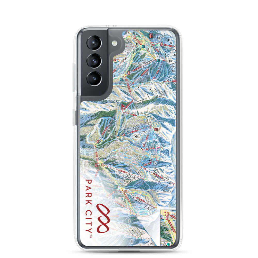Park City Trail Map Samsung Phone Case featuring Mtns Co Trail Map Logo, protecting your device with style.