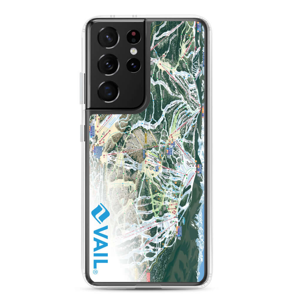 Vail Trail Map Samsung Case with official ski resort design by Mtns Co, protects against scratches and includes logo.