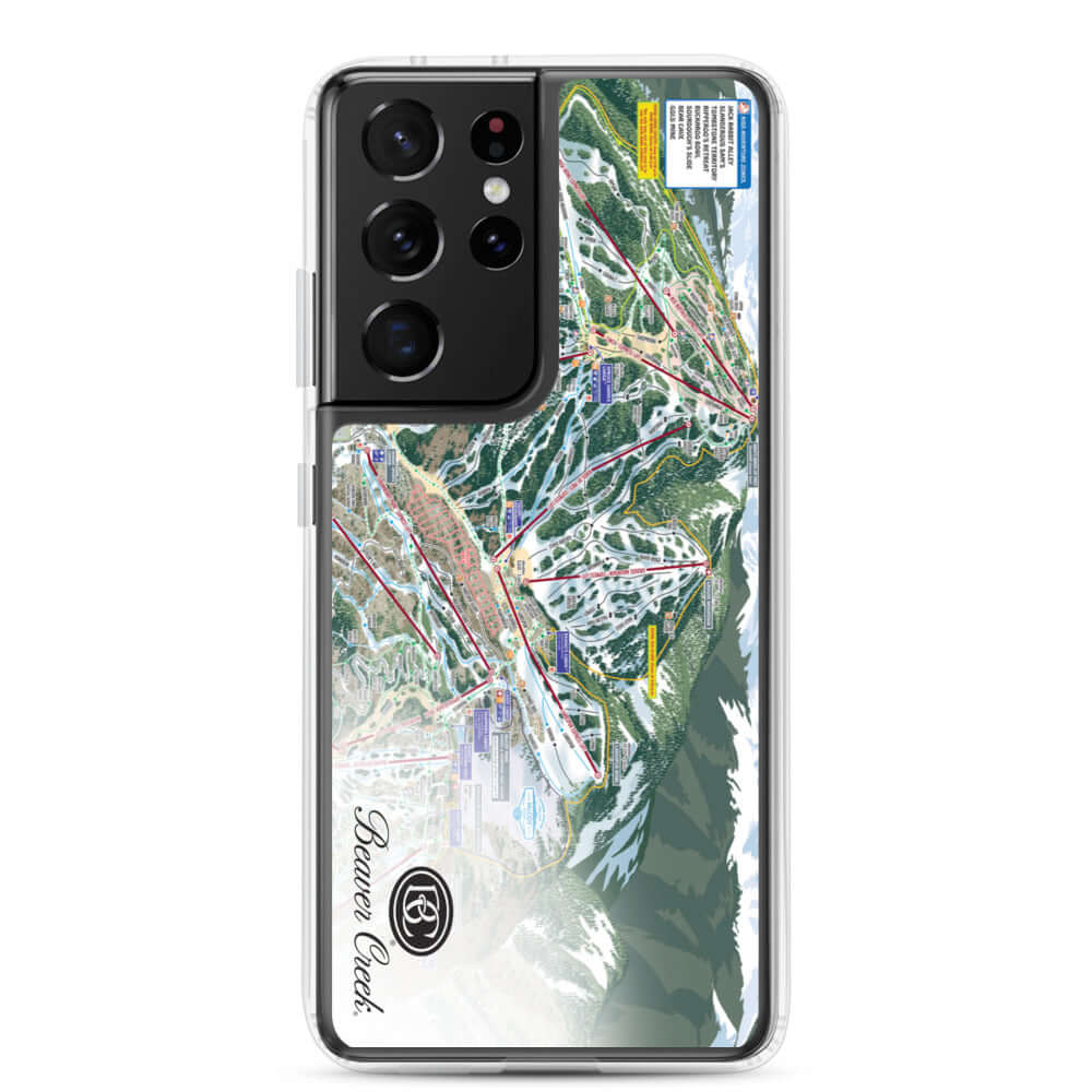 Beaver Creek Trail Map Samsung Case featuring Mtns Co Trail Map Logo, perfect for ski resort enthusiasts.