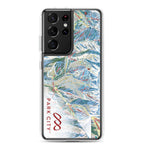 Park City Trail Map Samsung Phone Case featuring official Park City Trail Map and Mtns Co logo.